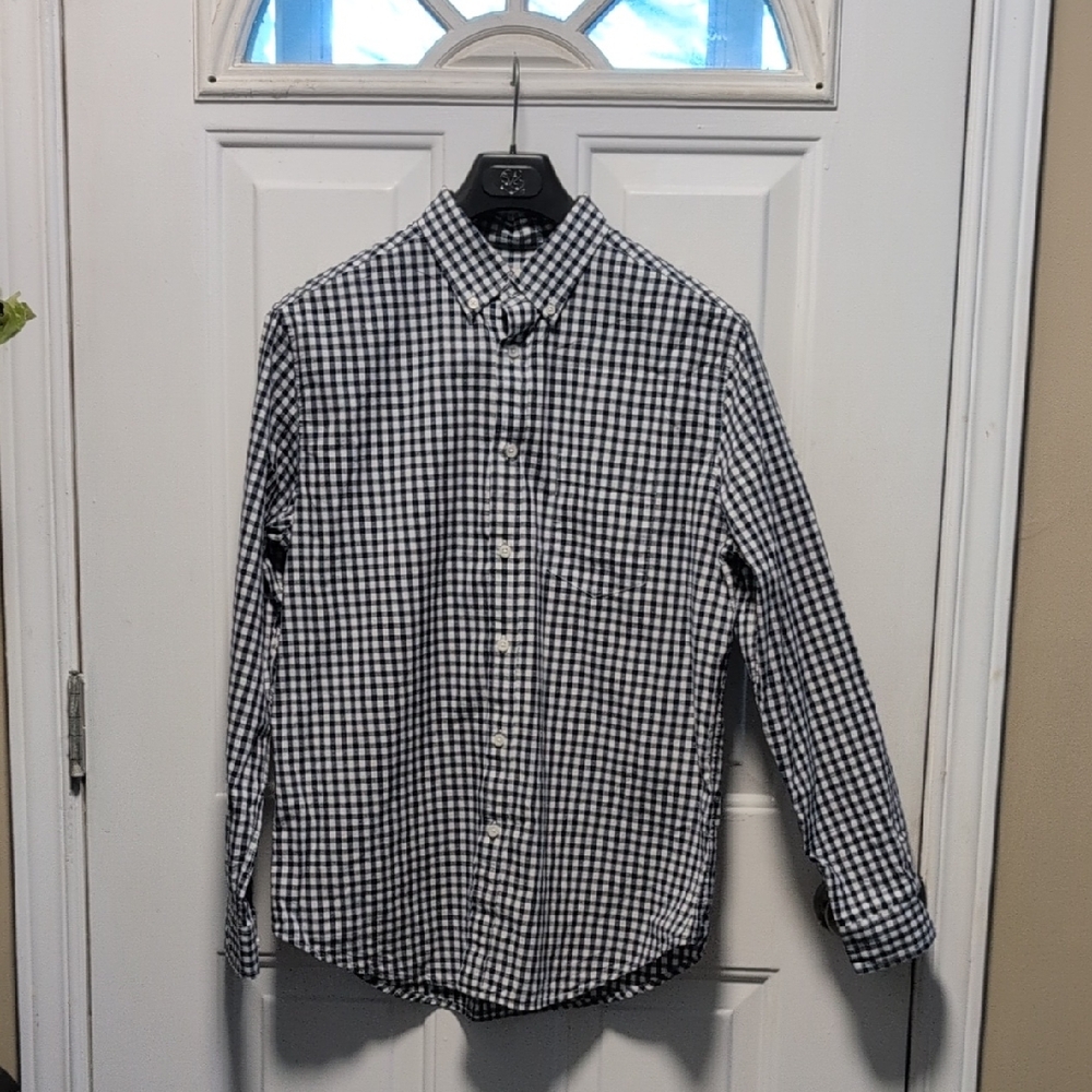 Merona Men's Checkered Blue and White Shirt